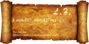Laskó Hetény névjegykártya